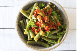 Green bean salad, a quick meal to make when you are too busy to cook.